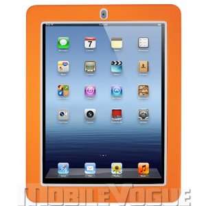  iPad 2 Orange/White Premium Silicone Case+Hard Cover Case+KickStand 