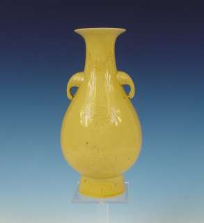 Stunning Chinese Porcelain Famille Jaune Vase 18th C. Kangxi  