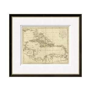  Map Of The West Indies 1796 Framed Giclee Print