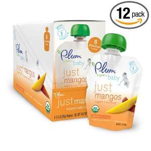 Plum Organics Baby Just Fruit, Mangos, 3.17 Ounce Pouches (Pack of 12 
