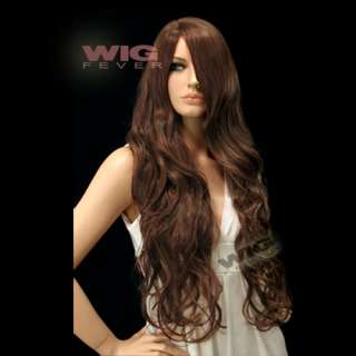 68cm Super Long Dark Brown Curly Hair Wigs 36886  