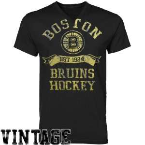  Old Time Hockey Boston Bruins Black Apple Premium V neck T 