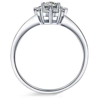 FASHION NEW Diamond Solitaire Solid 14K White Gold Halo Engagement 