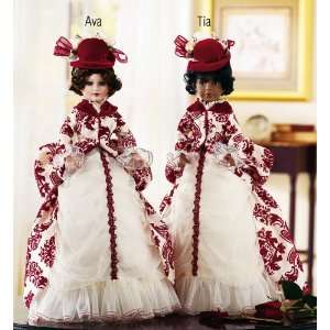  Red Damask Design Dress Victorian Doll Tia By Collections 