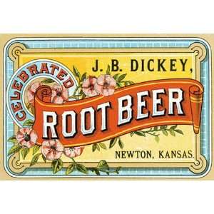 J B DICKEY CELEBRATED ROOT BEER KANSAS USA POSTER ON 