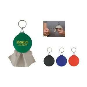      Rubber Key Chain With Microfiber Cleaning Cloth