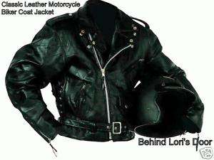 Mens XL BLACK LEATHER Motorcycle Biker Jacket 1X XL  