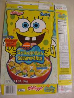 Kelloggs SpongeBob Squarepants Empty Cereal Box 2004  