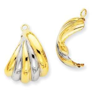  Fancy Earrings Jackets in 14k Two tone Gold Jewelry