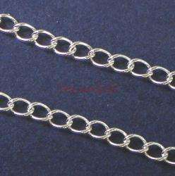 12 Silver Oval CABLE Link Chain bead 3.6mm x 2.4mm  