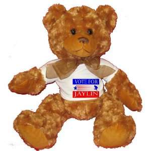  VOTE FOR JAYLIN Plush Teddy Bear with WHITE T Shirt Toys 