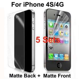 5Sets Anti glare Matte Full Body Screen Protector for iPhone 4S 4 