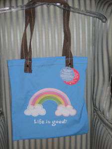 NWT LIFE IS GOOD SMALL GIRLS TOTE BAGRAINBOW  