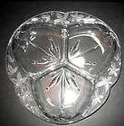 Divided Clear Glass Plate Hobnail Frosted Fruit  