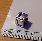   Silver 7 mm Alphabet Initial Letter L Large 5mm Hole Block Bead