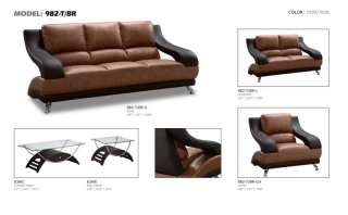 Paras   Leather Upholstered Living Room Set   Tan / Brown  