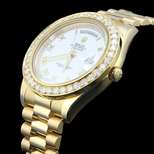 Mens Rolex Day Date II 2 President 18kt. Yellow Gold Pave Diamond 