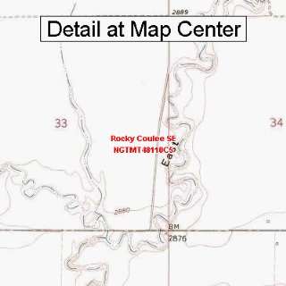  USGS Topographic Quadrangle Map   Rocky Coulee SE, Montana 