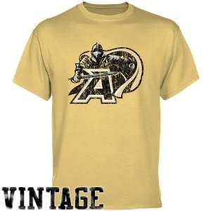  NCAA Army Black Knights Light Gold Distressed Logo Vintage 