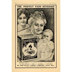 1906 Ad Walter Lowney Cocoa Chocolate Baby Family Child   Original 
