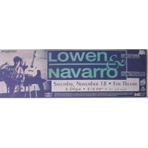  Lowen & Navarro Fox Boulder 1995 Concert Poster