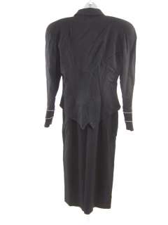 AV VILENTO Black Rhinestone Dress Blazer Suit Set Sz 8  