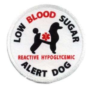  SERVICE DOG Low Blood Sugar Alert Poodle 2.5 inch Sew on 