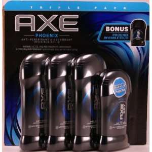 Axe Phoenix Anti Perspirant (3 / 2.7 oz. bottles) + Deodorant Dry 