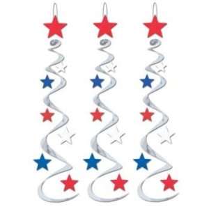  Red, White and Blue Star Hanging Whirls Health & Personal 