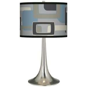  Retro Lithic Rectangles Giclee Trumpet Table Lamp