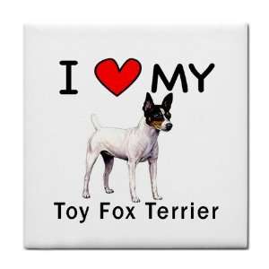  I Love My Toy Fox Terrier Tile Trivet 