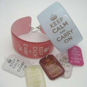 KEEP CALM & CARRY ON Resin cuff bangle bracelet RED NEW  