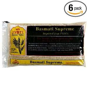 Jyoti Natural Foods Basmati Supreme Rice, 32 Ounce Bags (Pack of 6 