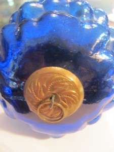 ANTIQUE MERCURY GLASS COBALT BLUE GRAPE KUGEL ORNAMENT GERMANY  