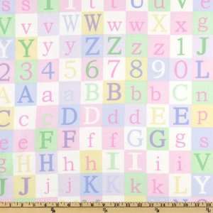  44 Wide In The Nest Letter Blocks Pastel Fabric By The 