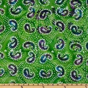   Indian Batik Paisleys Green Fabric By The Yard Arts, Crafts & Sewing