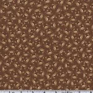 45 Wide By The Sea Small Crabs Tonal Light Brown Fabric 