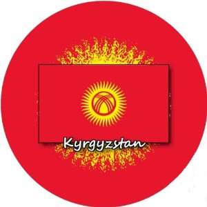  Pack of 12 6cm Square Stickers Kyrgyzstan Flag