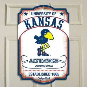  Kansas Jayhawks NCAA Vault Wood Sign