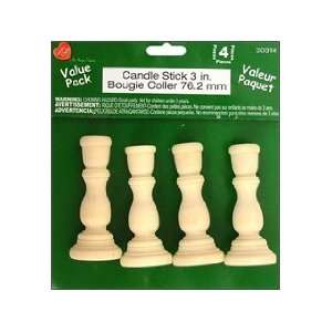  Laras Value Pack Wood Candle Stick 4pc (Pack of 3)