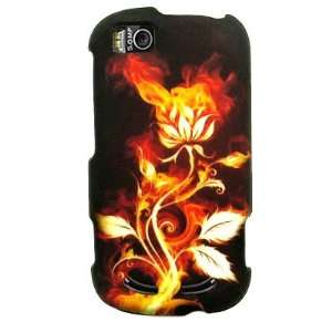  Hard Snap on Plastic RUBBERIZED With FLAMMING ROSE Design 