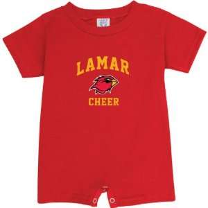  Lamar Cardinals Red Cheer Arch Baby Romper Sports 