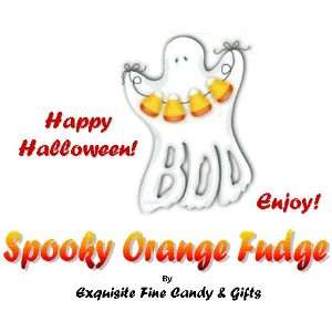 Custom Labeled Gift BOO Halloween Spooky Orange Fudge Box
