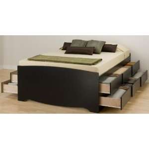 Tall Queen Size Storage Bed in Black Furniture & Decor