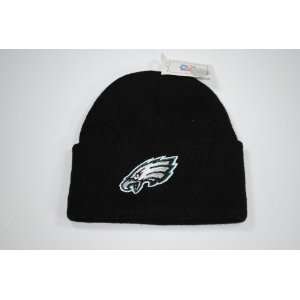   Eagles Cuffed Black Knit Beanie Winter Hat Cap 