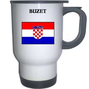  Croatia/Hrvatska   BUZET White Stainless Steel Mug 