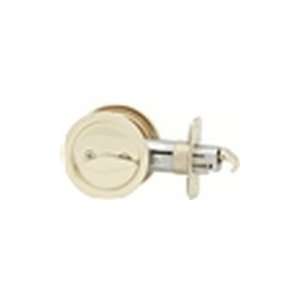Kwikset 335 US3 Bright Brass Round Privacy Pocket Door Lock