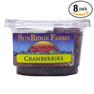 Sunridge Farms All Natural Cranberries, 6.5 Ounce Tubs (Pack of 8 