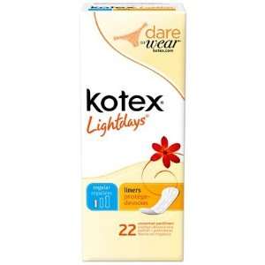  Kotex Lightdays Regular Unscented Liners 22 ct (Quantity 