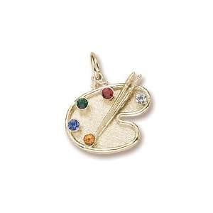 Artist Palette Charm in Yellow Gold